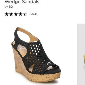 Size 9 SO taffy black crochet wedge NEW w/o tags